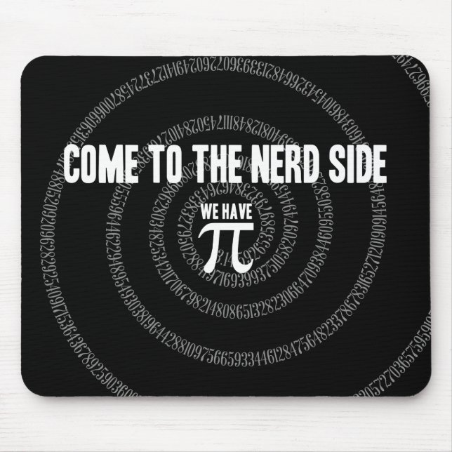 Mousepad Venha ao lado do Nerd para Pi em preto (Frente)