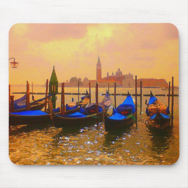 Mousepad Venice Grand Canal & Gondolas Itália Viagem Trabal (Frente)