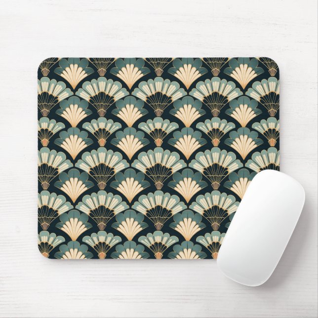 Mousepad Ventilador Teal & Beige inspirado no Japão (Com mouse)