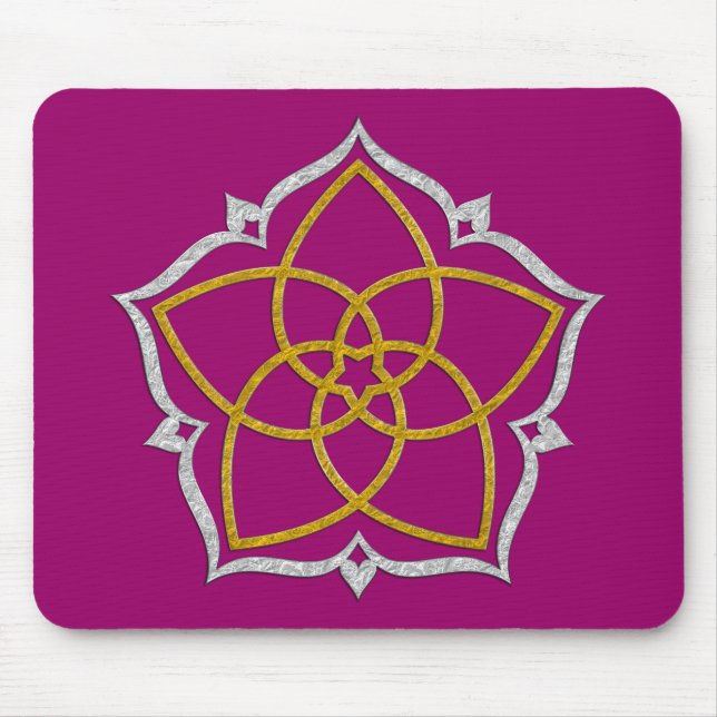 Mousepad VENUS FLOWER / Venusblume Lotus DOURADO SILVER (Frente)
