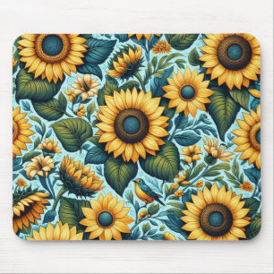 Mousepad Verão/girassol/pássaro
