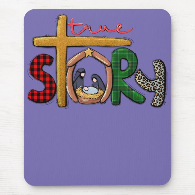 Mousepad Verdadeira História Natal Manger Cena de Natividad (Frente)