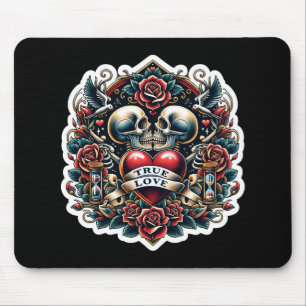 Mousepad Verdadeiramente Amor Skeleton Heart Tattoo Look