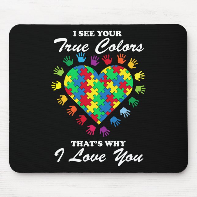 Mousepad Verdadeiras Cores do Coração, Quebra-cabeça Legal  (Frente)