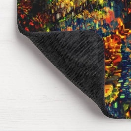 Mousepad Verde Amarelo Vermelho no Papel Escuro Flor e Dest