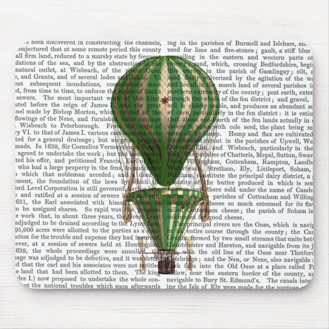 Mousepad Verde-balão de ar quente hierárquico (Frente)