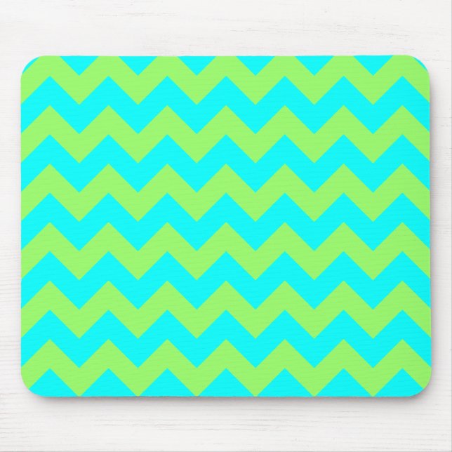 Mousepad Verde claro e Aqua Zigzag (Frente)