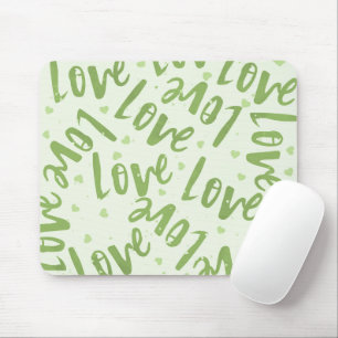 MOUSEPAD VERDE COM AMOR ALEATÓRIO ARRASADO À MÃO
