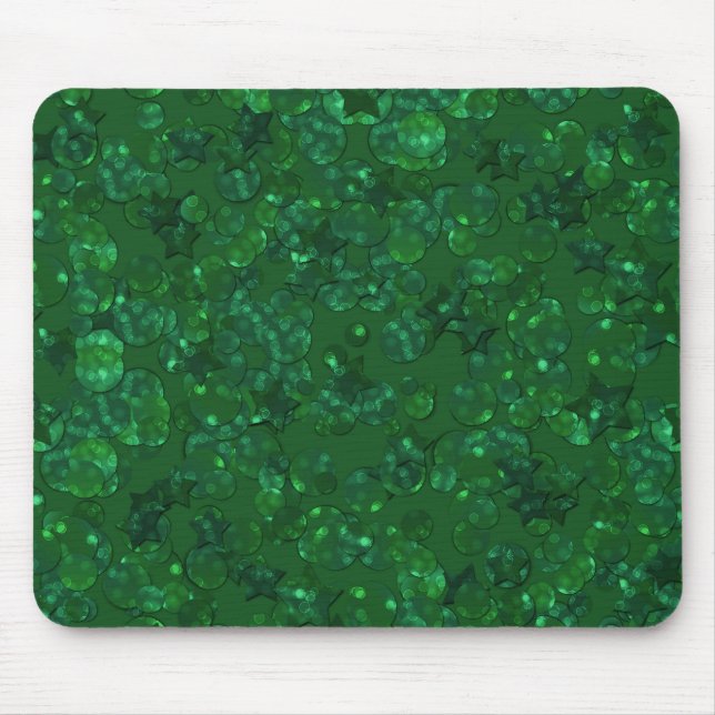 Mousepad Verde, confete, brilho (Frente)