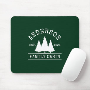 Mousepad Verde de Floresta de Nome da Família de Cabinas