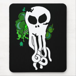Mousepad Verde do crânio de Octo