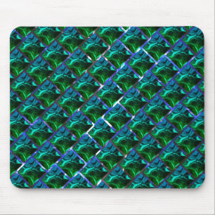Mousepad Verde esmeralda e curvas, de grau soluto niquelada