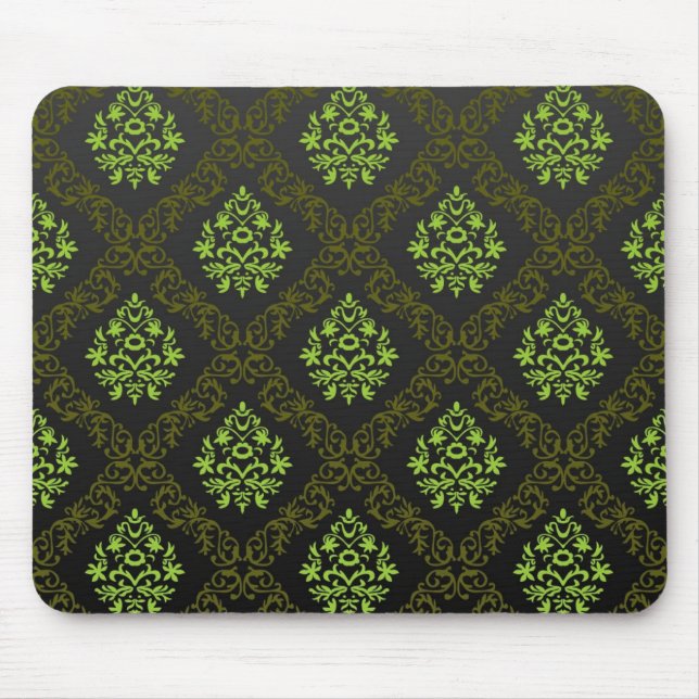 Mousepad Verde floral do papel de parede (Frente)