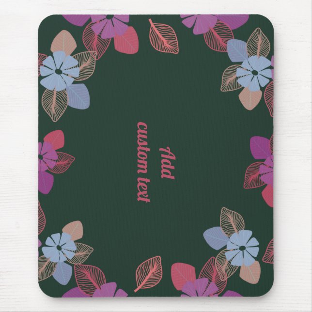 Mousepad Verde floral personalizado moderno (Frente)