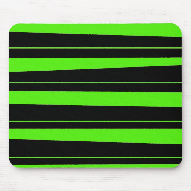Mousepad Verde limão de néon legal e teste padrão listrado (Frente)