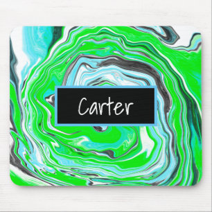 Mousepad Verde limão de nome personalizado e Mini B de espi