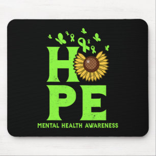 Mousepad Verde limão de Saúde Esperança Vintage Sensibiliza