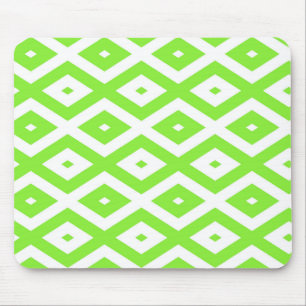 Mousepad Verde limão e padrão de diamante branco