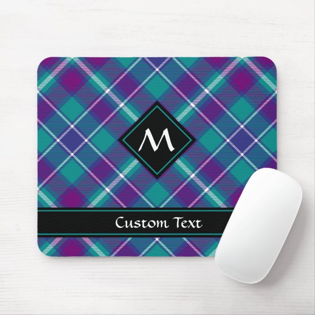 Mousepad Verde marinho, Roxo e Tartan Azul (Com mouse)