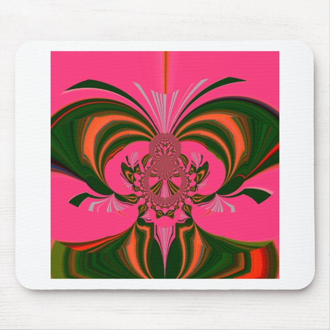 Mousepad Verde-Ouro Vermelho Rosa-Quente (Frente)