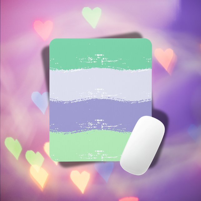 Mousepad Verde, Roxo, Cinzas - Traços De Pincel | (Criador carregado)