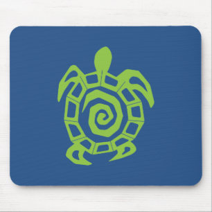 Mousepad Verde-Tartaruga e Gráfico Azul