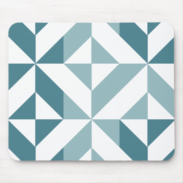 Mousepad Verde Teal Tom Geométrico ZigZag (Frente)