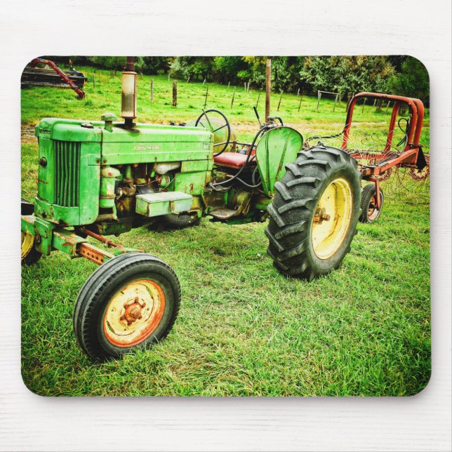 Mousepad verde velho do trator (Frente)