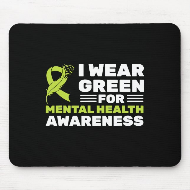 Mousepad Verde visto Para Sensibilização Para A Saúde Menta (Frente)