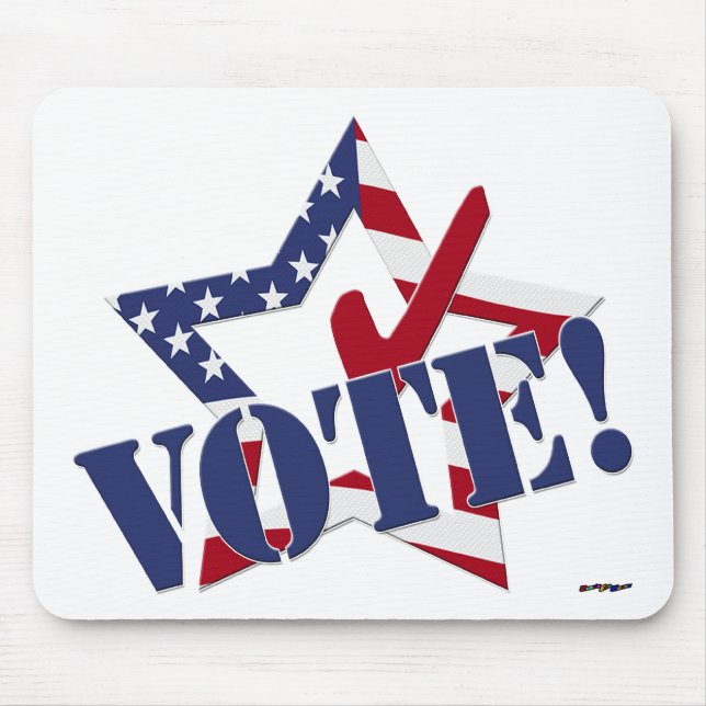 Mousepad Verificação Vermelha Azul VOTA com Estrela da Band (Frente)