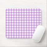 Mousepad Verificações de Xadrez de Gingham Lilac Retroativa<br><div class="desc">Padrão moderno e moderno de gingham. Xadrez gingham design.</div>