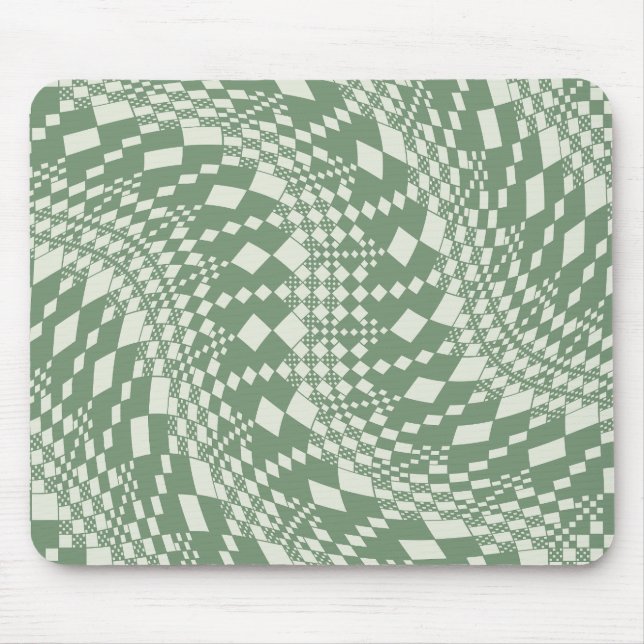 Mousepad Verificações distorcidas em verde (Frente)