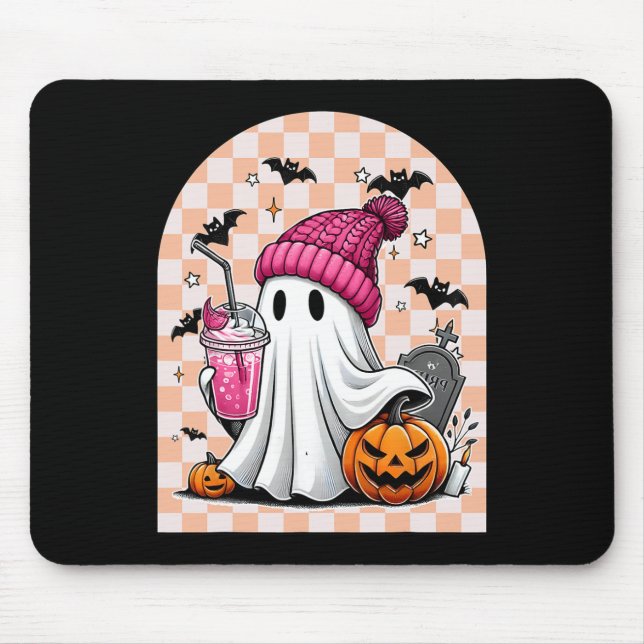 Mousepad Verificador de Café Ghost Halloween do Ghost Ghost (Frente)