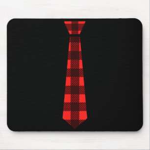 Mousepad Verifique Gravata Xadrez Búfalo Vermelho Natal Div