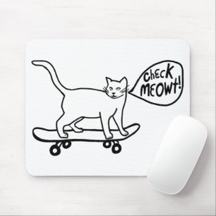 Mousepad VERIFIQUE O Gato De Skateboard MEOWT