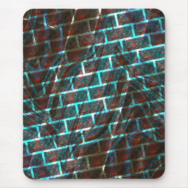 Mousepad Vermelho azul manchado, arranhões, rede ou efeito  (Frente)