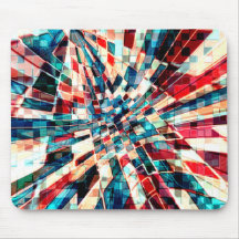 Vermelho azul showy em azulejos retorcidos e efeit