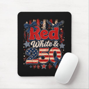 Mousepad Vermelho Branco 250 Anos Liberdade Americana 1776-