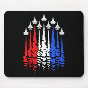 Mousepad Vermelho Branco Azul Patriótico Jatos Bandeira EUA