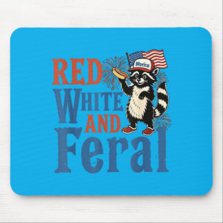 Mousepad Vermelho Branco E Feral Fofinho Quatro De Julho Am