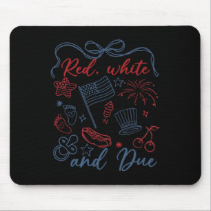 Mousepad Vermelho Branco E Vencimento 4 De Julho Gravidez V