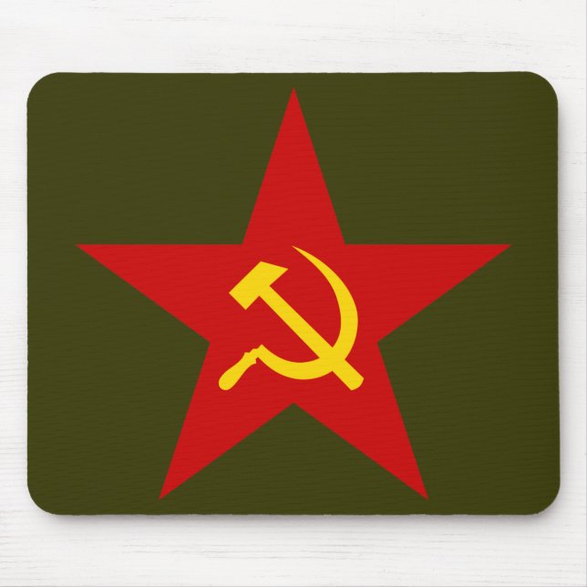 Mousepad vermelho da estrela (martelo & foice) (Frente)
