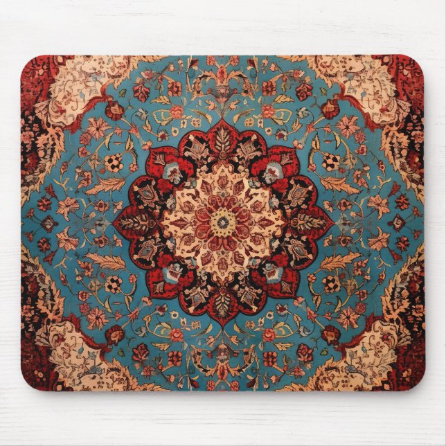 Mousepad Vermelho de Carpete Persa Oriental (Frente)