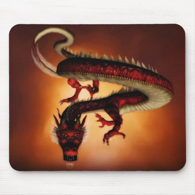 Mousepad vermelho do dragão (Frente)