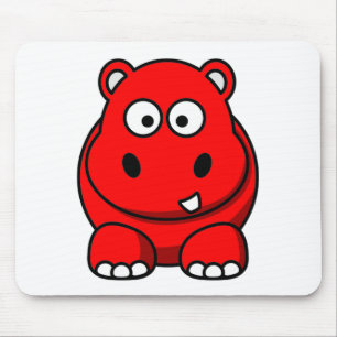 Mousepad Vermelho do hipopótamo