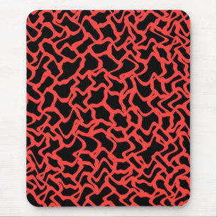 Mousepad Vermelho do teste padrão gráfico abstrato e pret