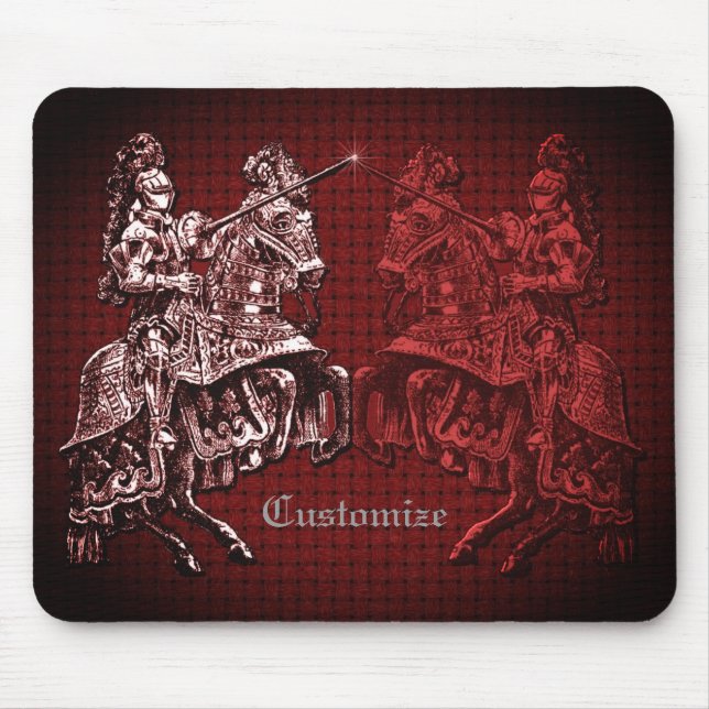Mousepad Vermelho dos Cavaleiros Medievais (Frente)