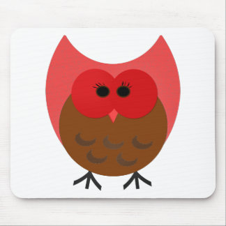 Mousepad Vermelho e arte gordos do vetor da coruja de Brown