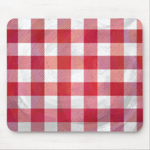 Mousepad Vermelho e branco Checkered da xadrez
