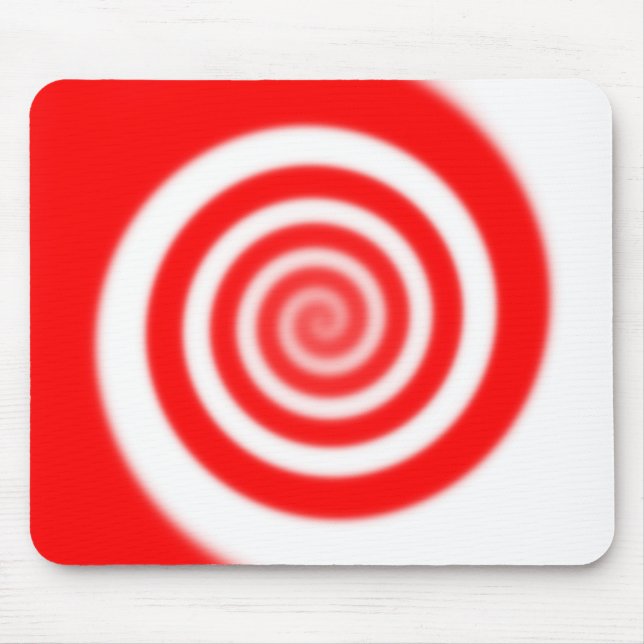 Mousepad Vermelho e Branco Pepperminto Candy Swirl (Frente)